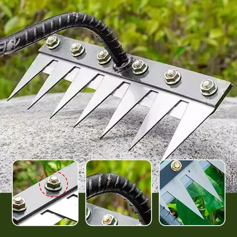  Teeth Carbon Steel Garden Hand Rake Farm Tool