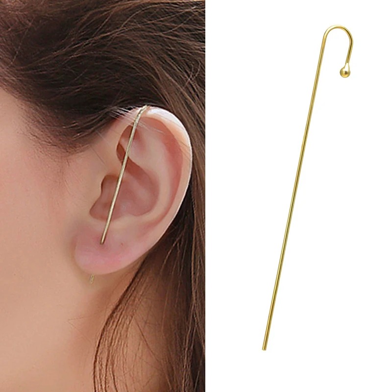 Vintage Ear Wrap Crawler Hook Earring Crystal Stud Earrings For Woman 
