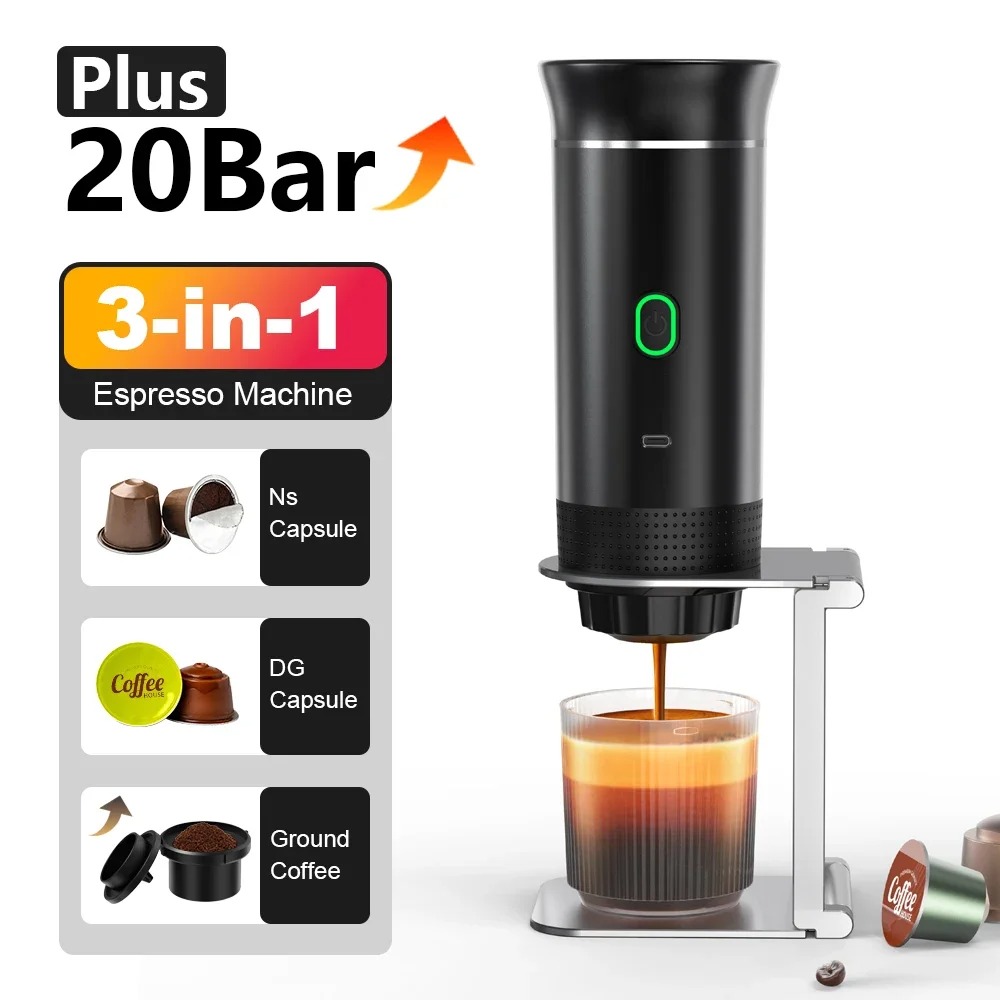 Wireless Electric Portable Espresso Coffee Machine for Car & Home Camping 