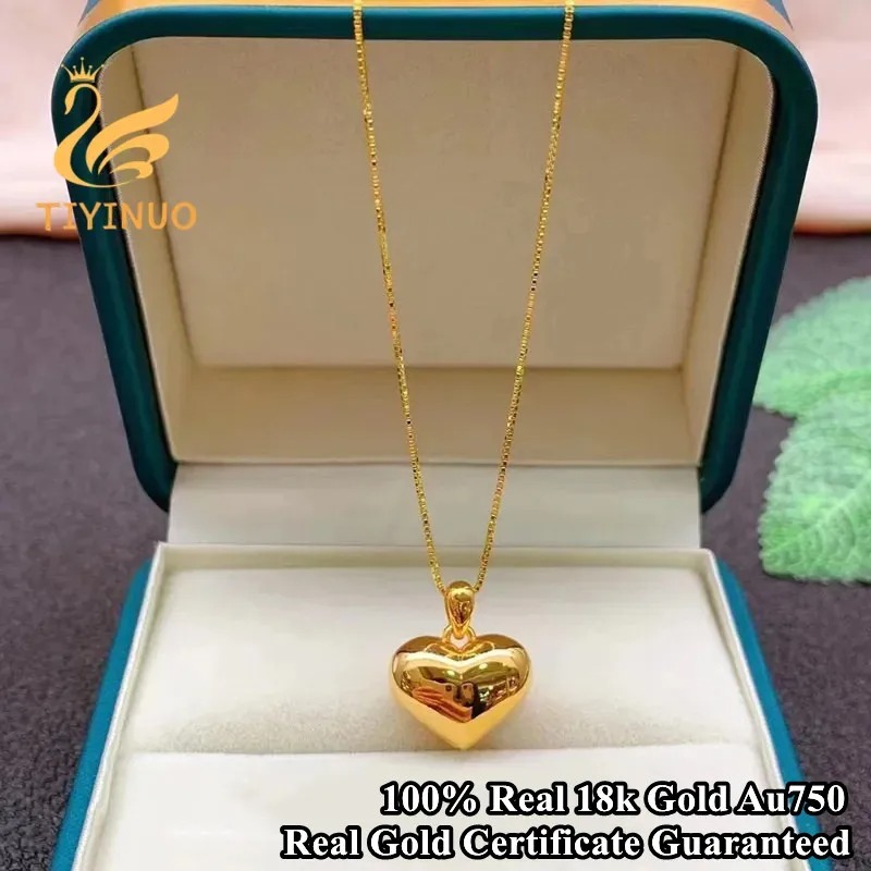 Gold Necklace Heart Love