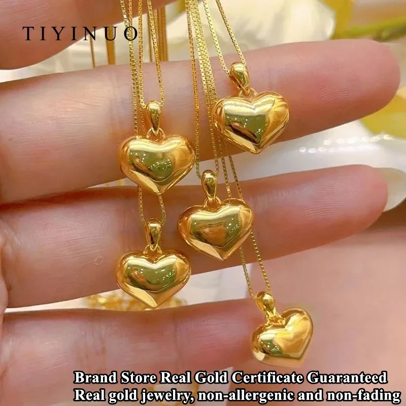 Gold Necklace Heart Love