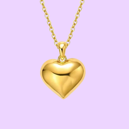 Gold Necklace Heart Love