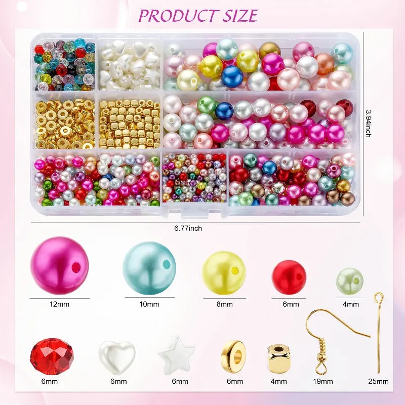 1020PCS Pearl Beads Multicolor