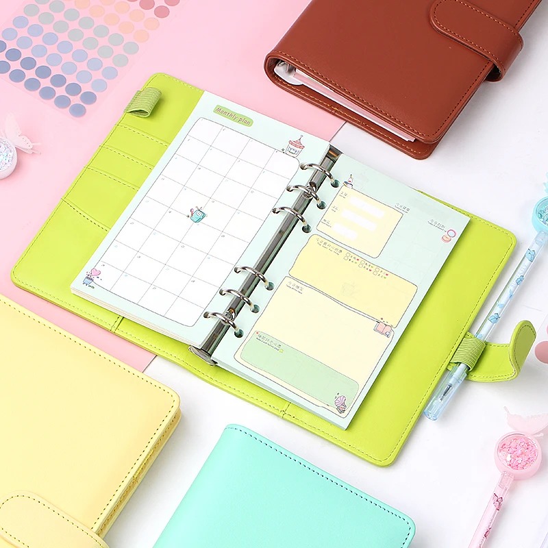 Leather Spiral A5/A6 Color Notebook Cover 