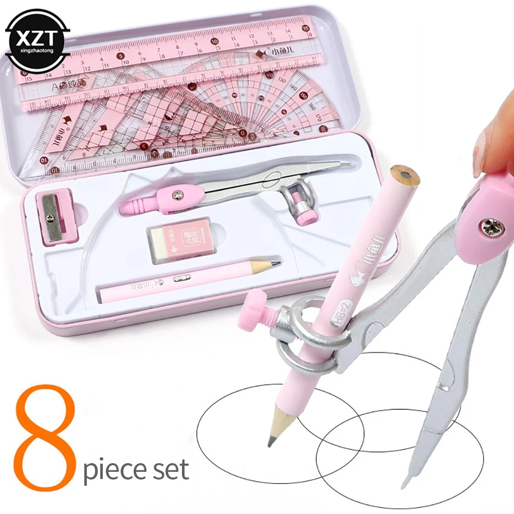 8Pcs/Set Geometry Maths Student Drawing