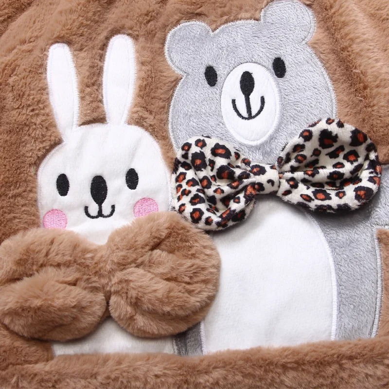 Cute Rabbit Bear Girls Jacket Winter 