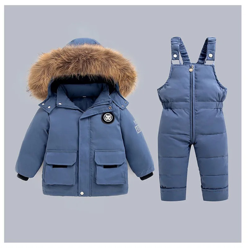 Winter Baby Jacket And Overalls Boys And Girls