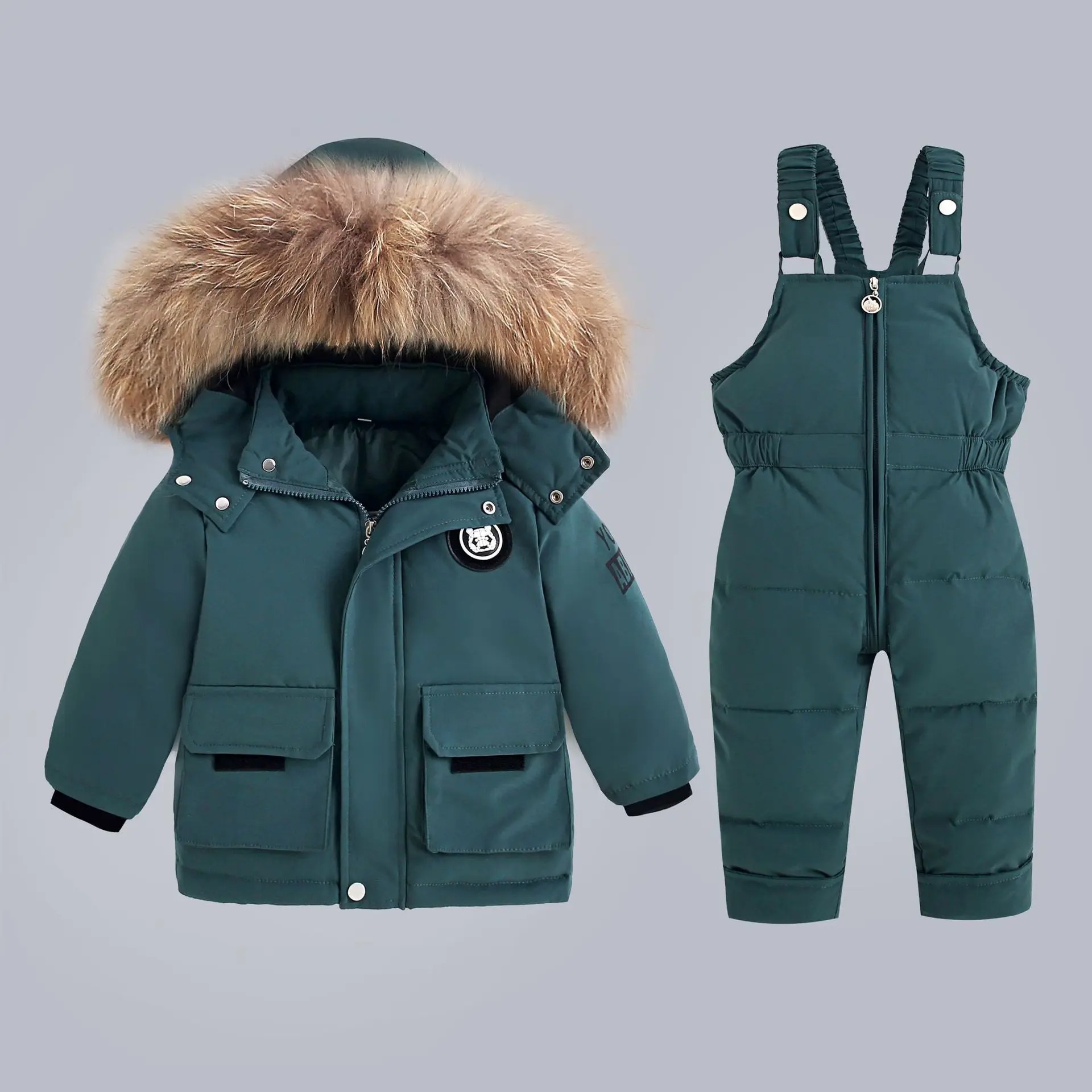 Winter Baby Jacket And Overalls Boys And Girls