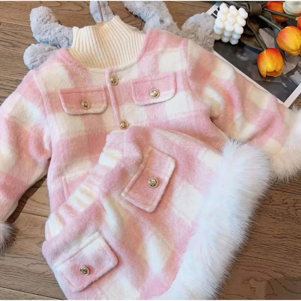 1-8Y Girls Winter Cotton Padded Clothes