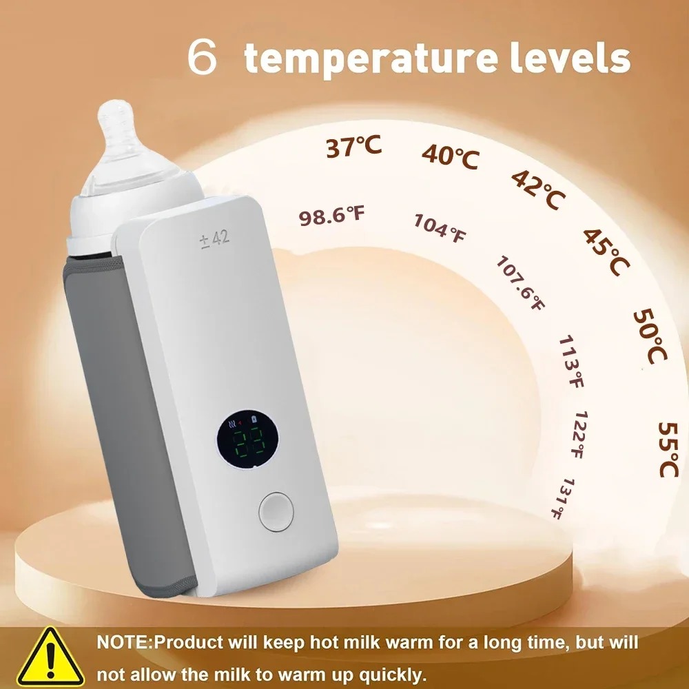 Portable Baby Bottle Heater 6 Levels Adjustment 