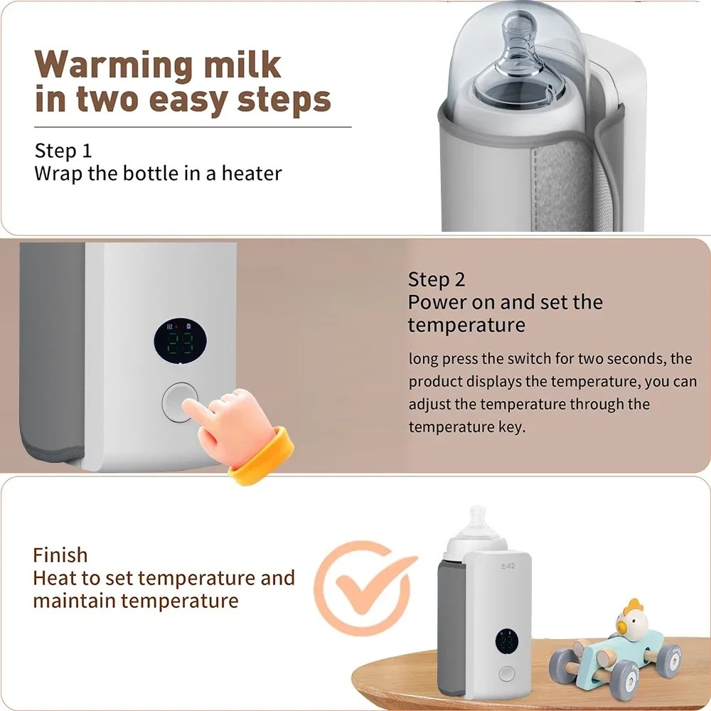 Portable Baby Bottle Heater 6 Levels Adjustment 
