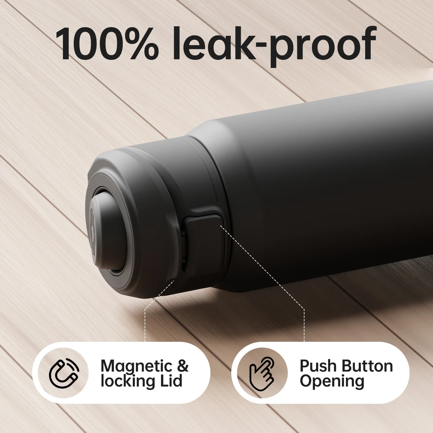  Magnetic Thermos Stainless Steel Sports Water Bottle with Magnetic Phone Holder 