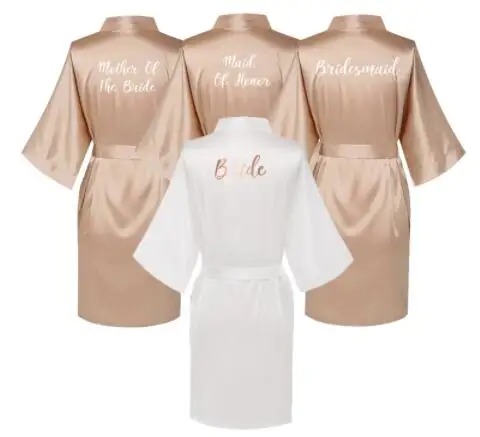 Satin Silk Robes  Wedding Bathrobe Bride Bridesmaid Dress 
