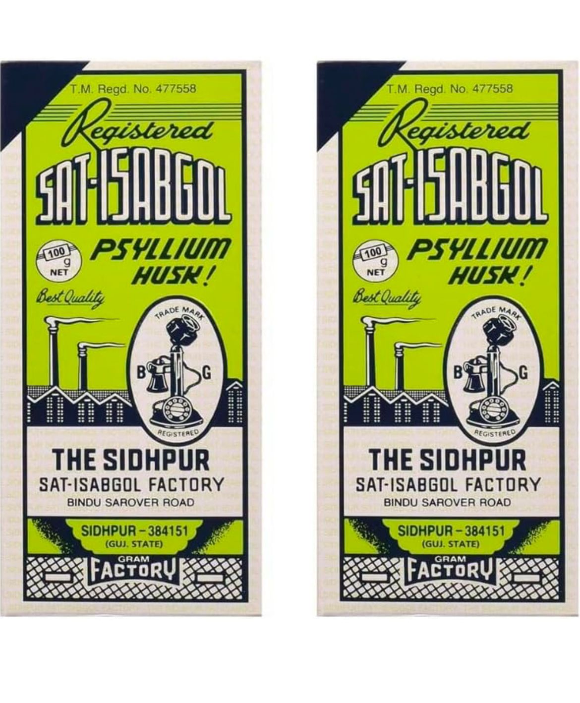 Isabgol Psyllium Husk 100 Gram Sat-Isbgol Natural Fibre Ayurvedic (Pack of 2) (200 Grams)