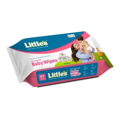 LITTLES BABY WIPES 80S WITH RESEALABLE LID FOR GENTLE BABY CARE