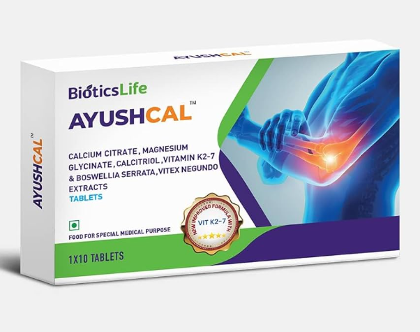 AYUSHCAL TABLETS 10S – NATURAL CALCIUM SUPPLEMENT FOR BONE HEALTH