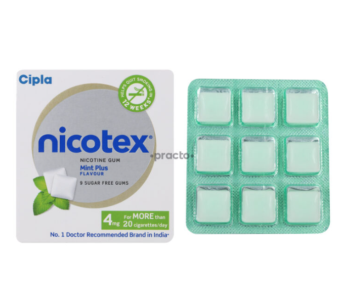NICOTEX GUM 4MG MINT 9S – POWERFUL NICOTINE REPLACEMENT FOR SMOKING CESSATION