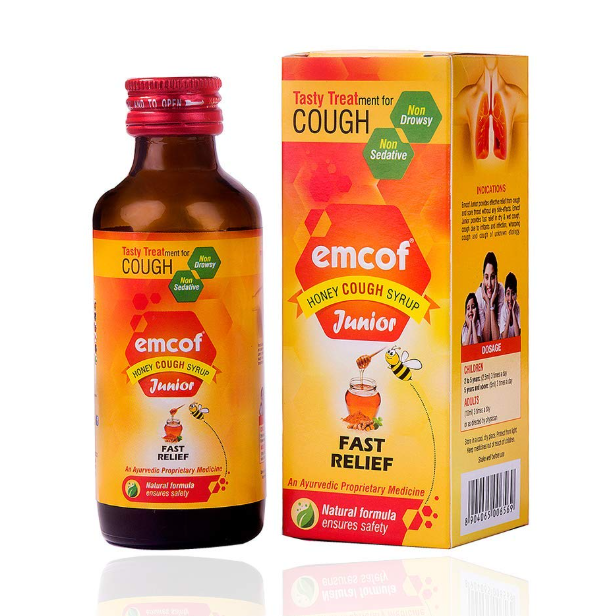 EMCOF JUNIOR COUGH SYRUP 100ML – AYURVEDIC RELIEF FOR CHILDREN'S COUGH AND COLD