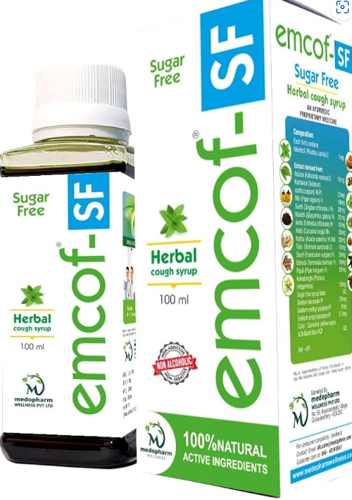 Sugar-free herbal cough syrup for effective relief from dry and productive cough