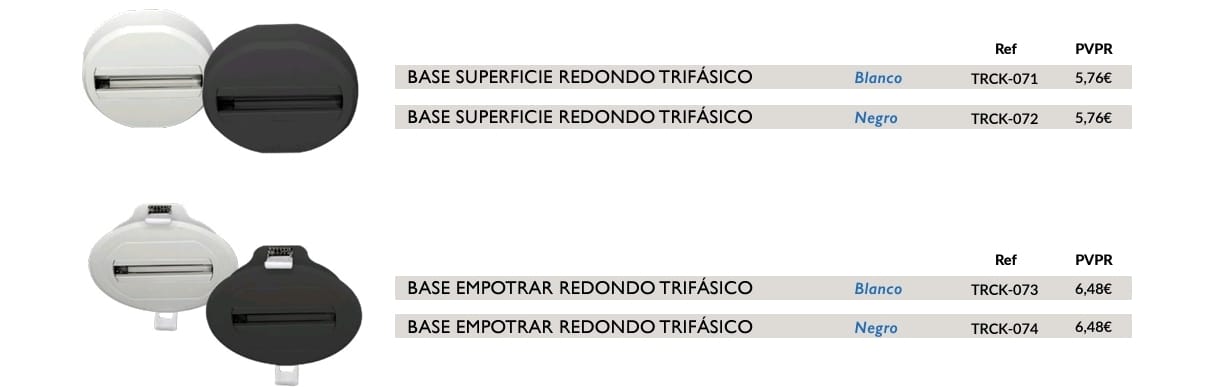 bases de empotrar blanca track