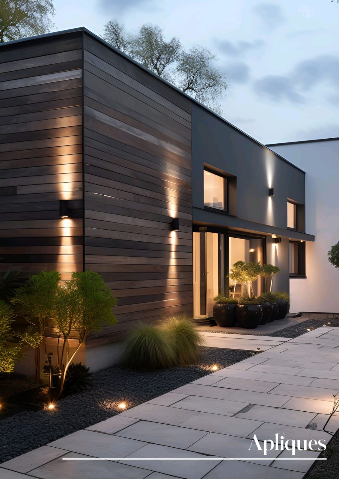 Aplique exterior negro aluminio