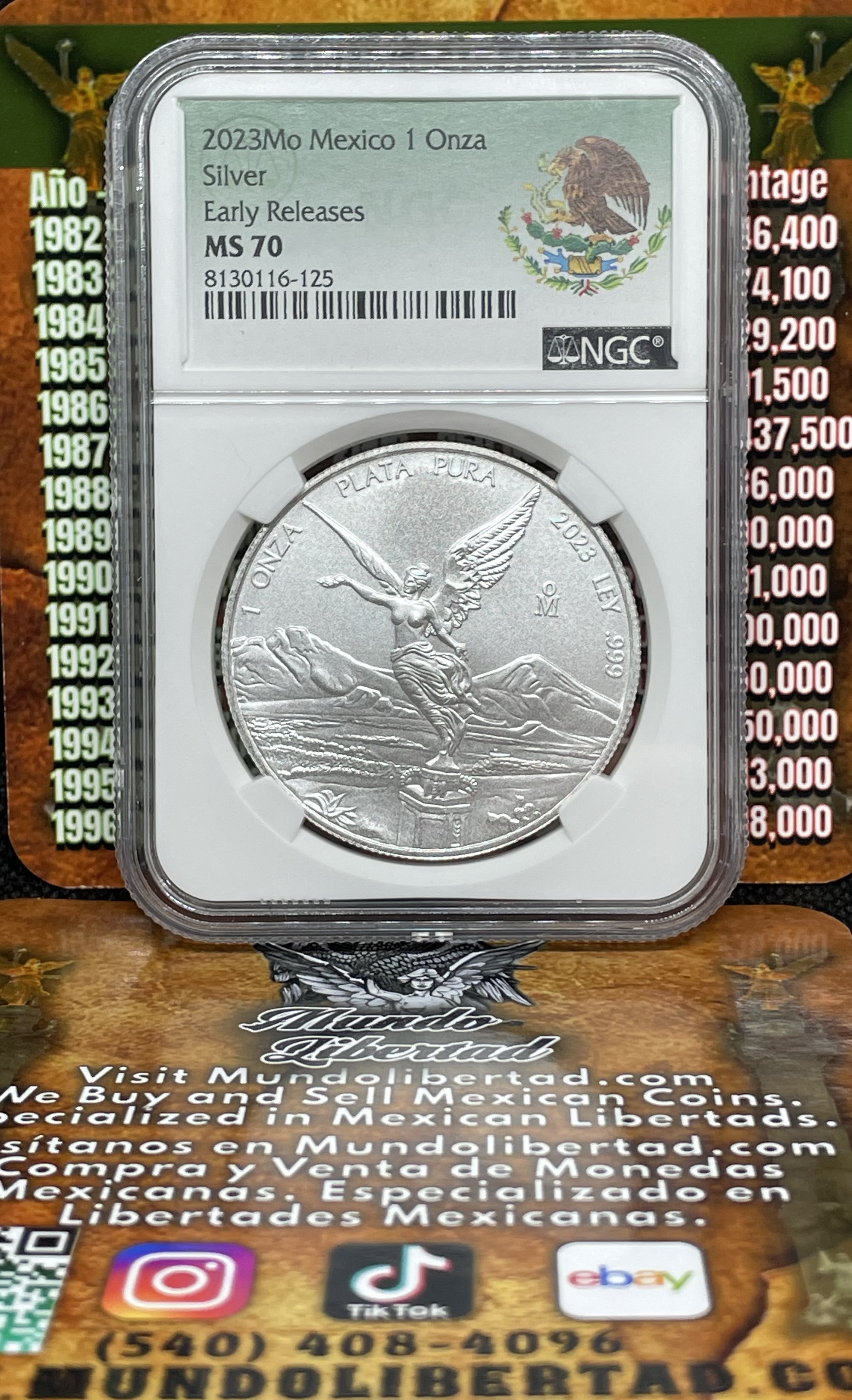 2023 Mexico 1 oz Silver Libertad MS-70 NGC