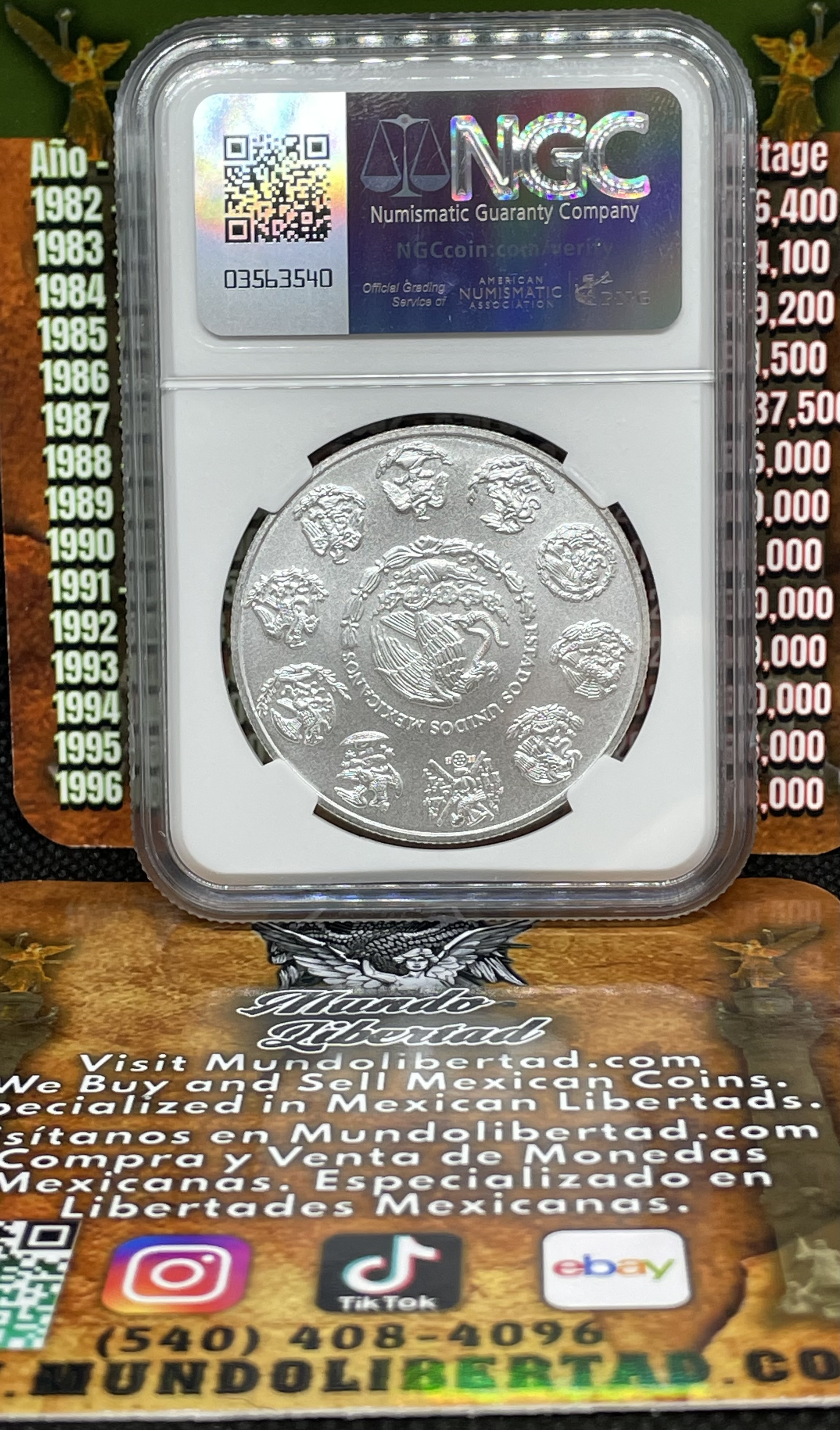 2023 Mexico 1 oz Silver Libertad MS-70 NGC