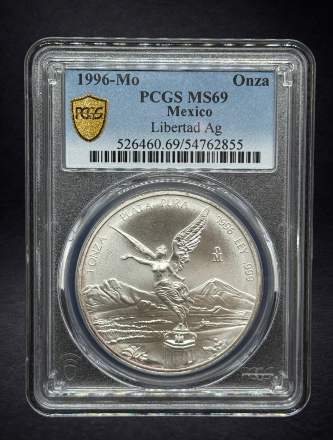 1996 Mexico 1 oz Silver Libertad Satin Finish PCGS MS69 Key Date