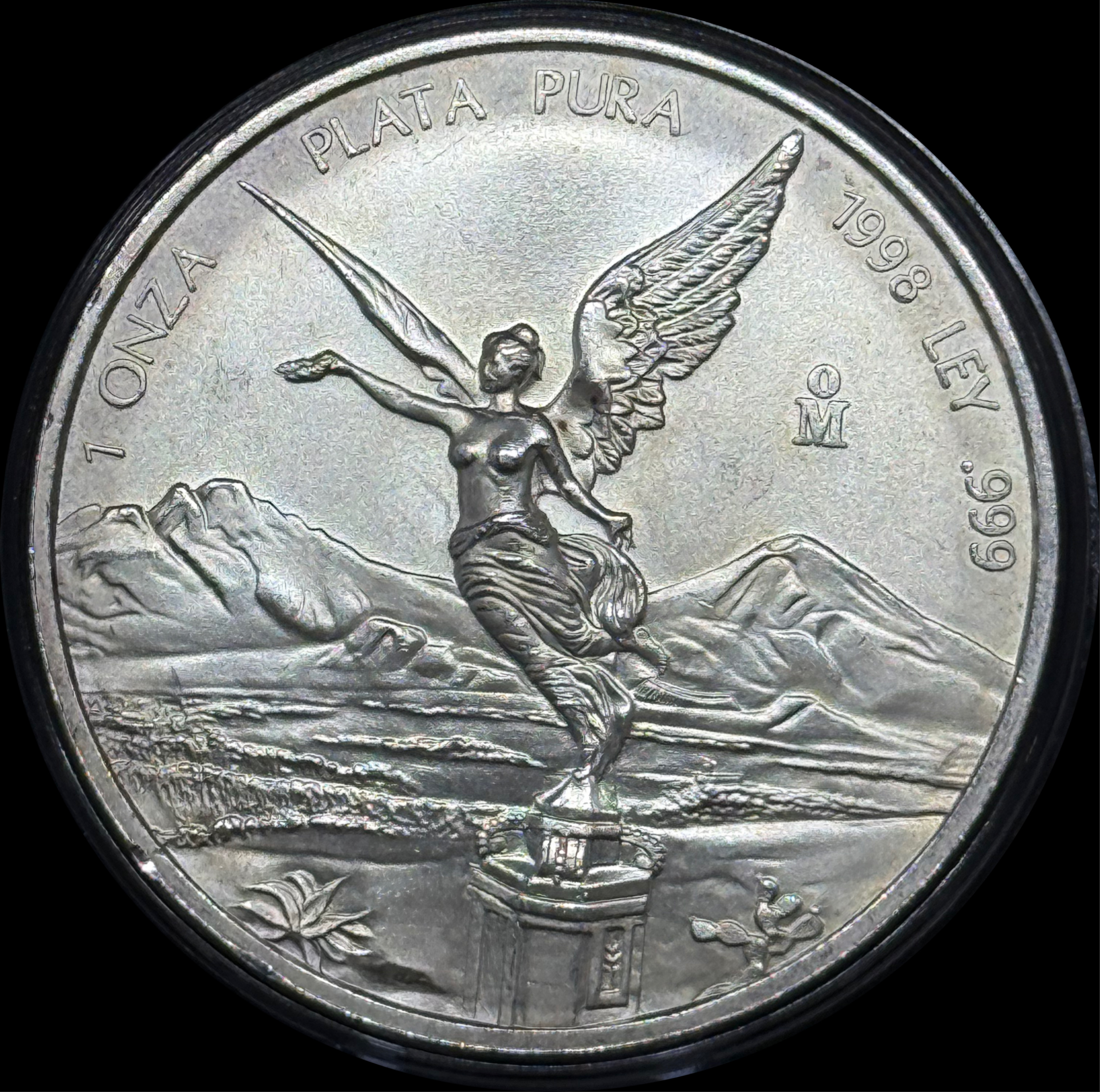 1998 Mexico 1 oz Silver Libertad  – Scarce Date in Capsule