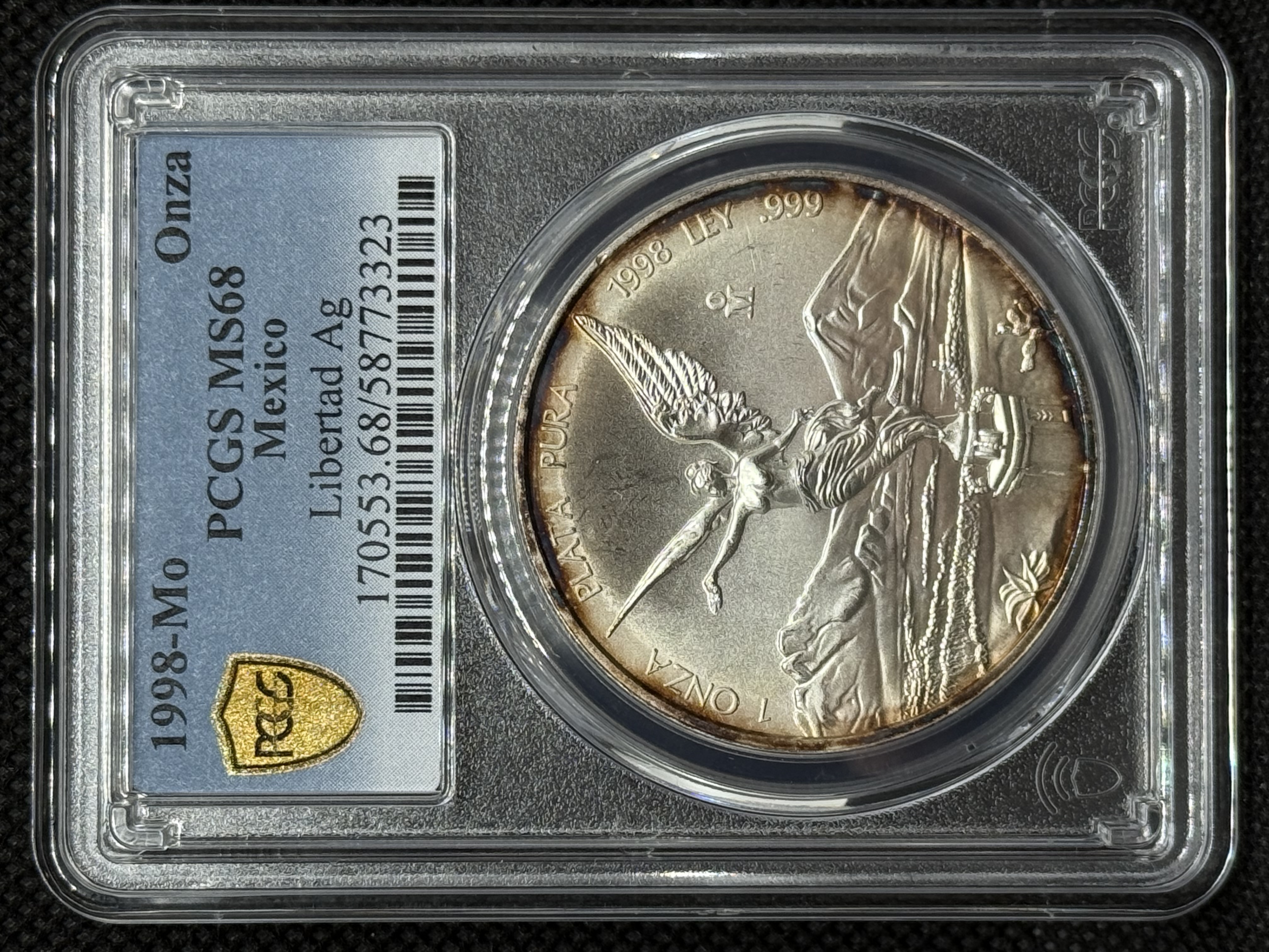 1998 oz Libertad Mexico  PCGS-MS68 TONED