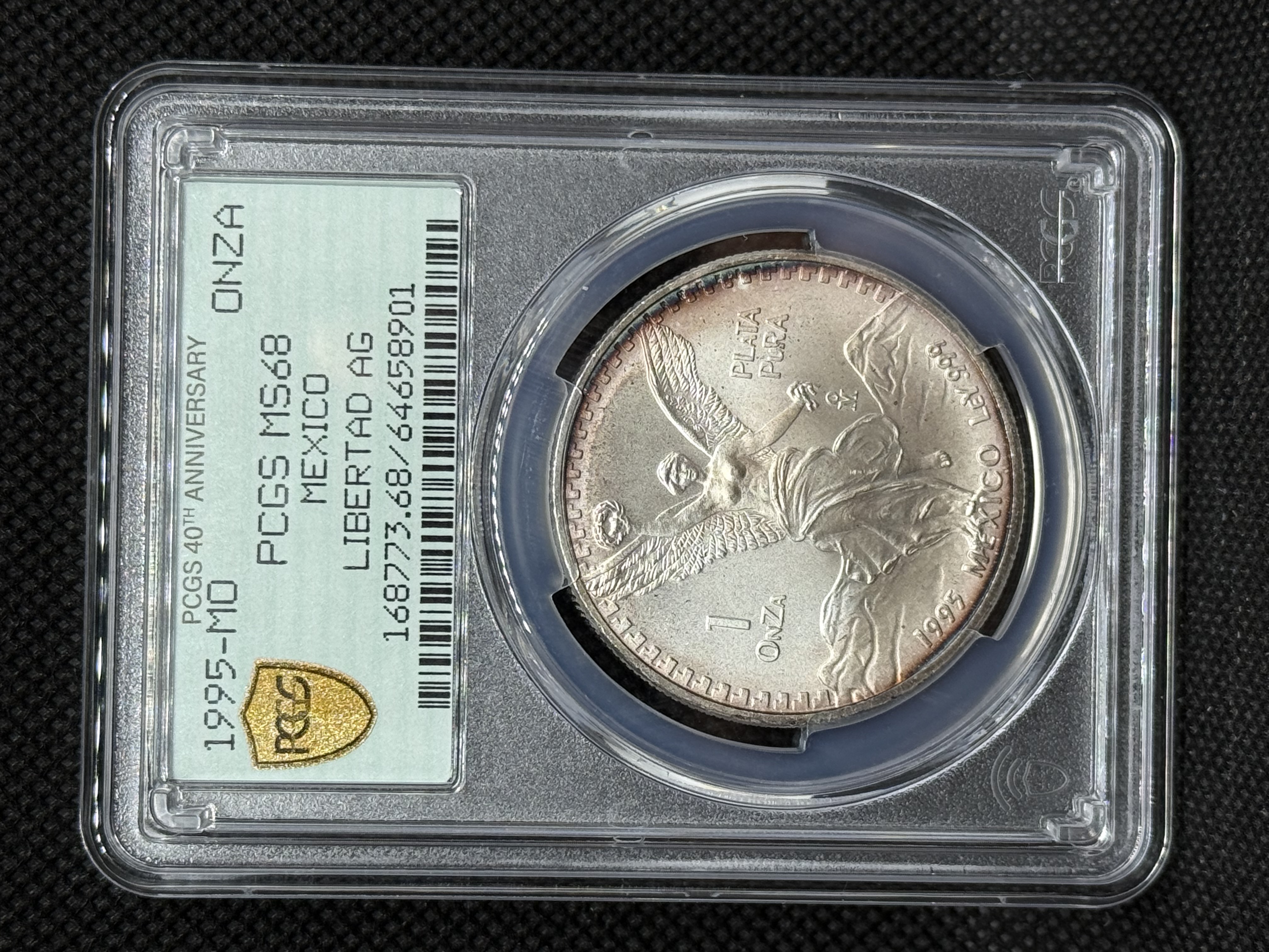 1995 Mexican Silver Libertad 1 oz PCGS MS68 – 40th Anniversary Label