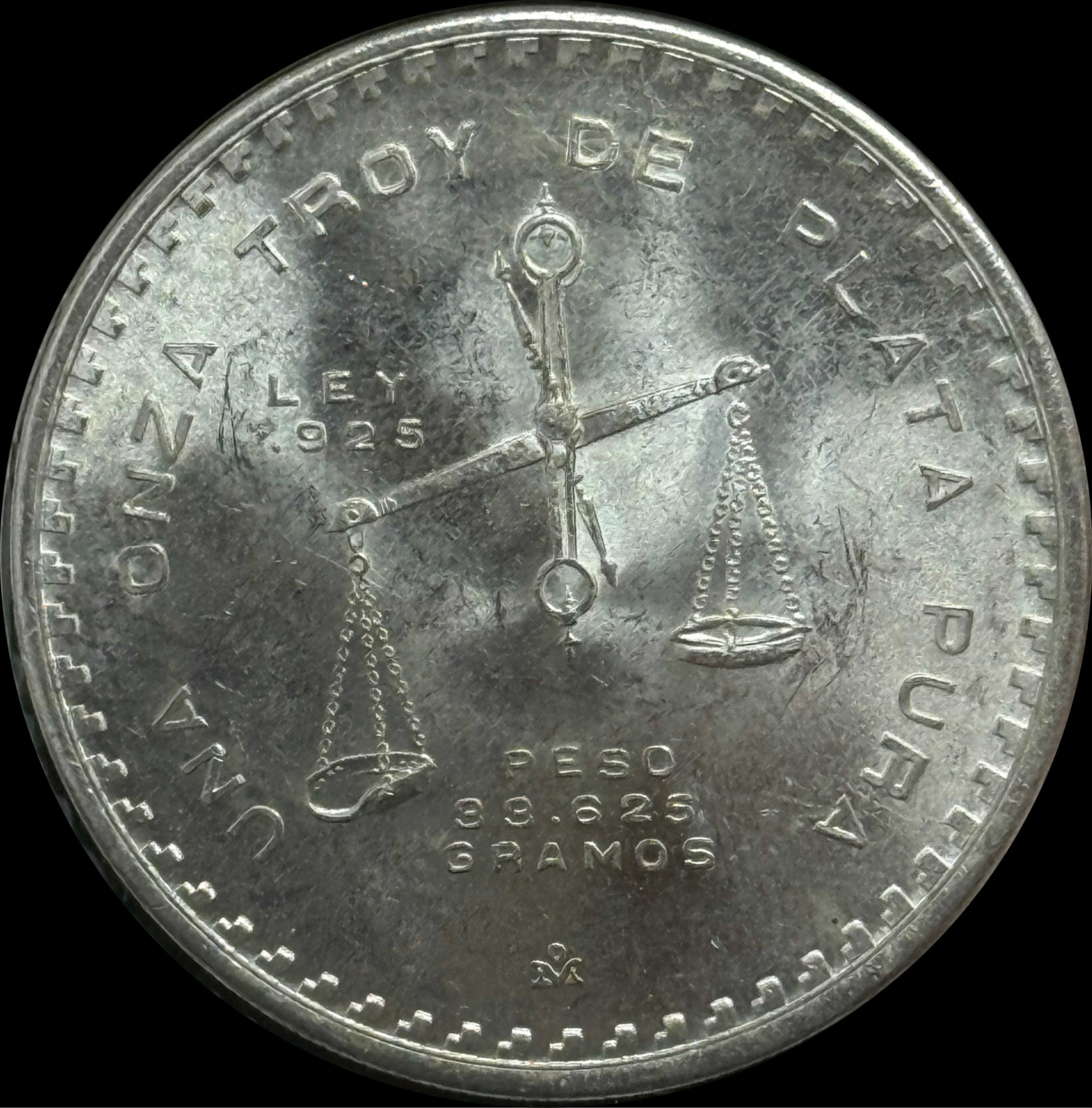 Onza Troy  Balanza México 1978 – Ley .925 – TYPE 2 