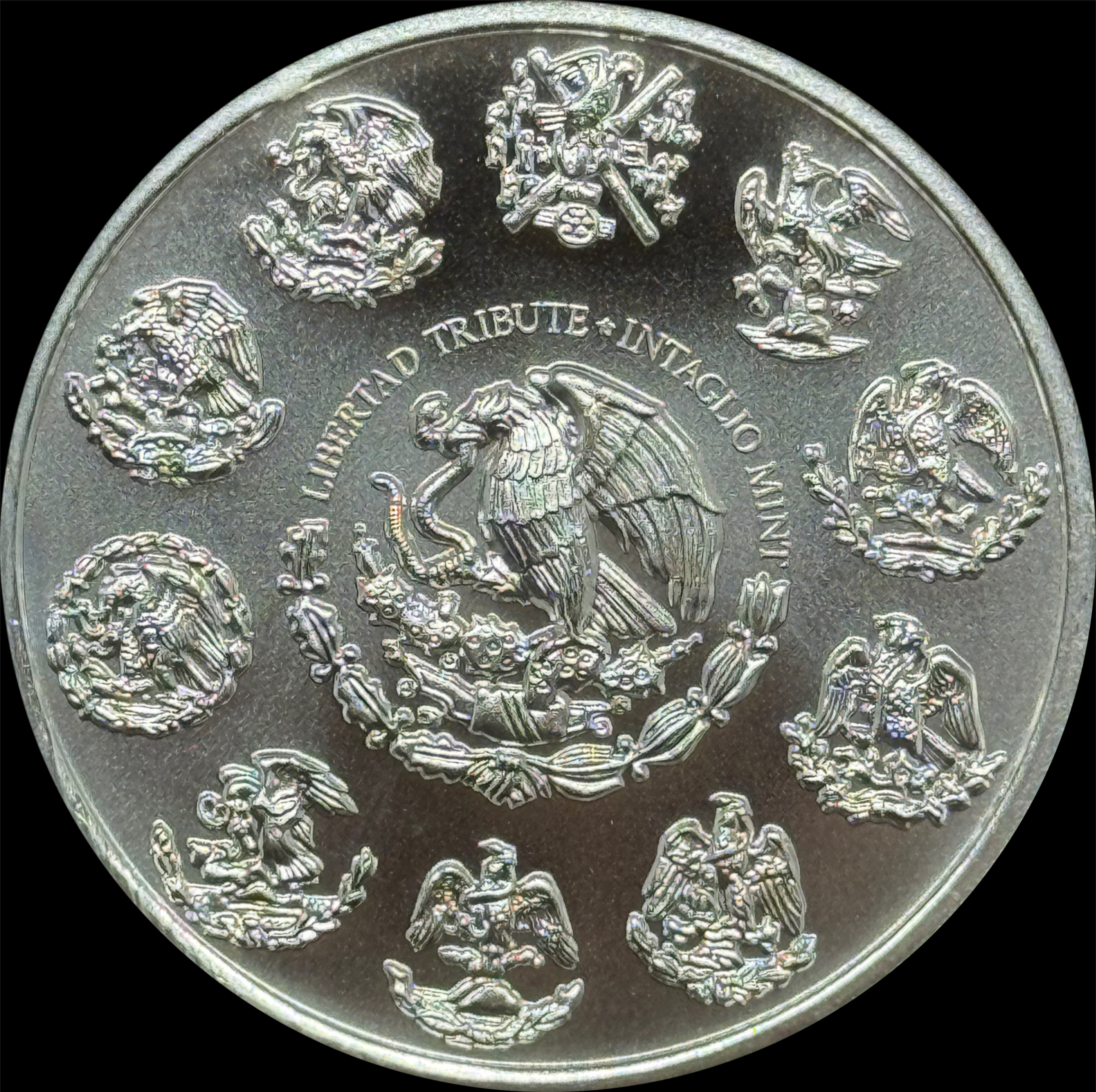 2025 1 oz Silver Libertad Tribute Round – Intaglio Mint (OM Mint Mark) in Capsule
