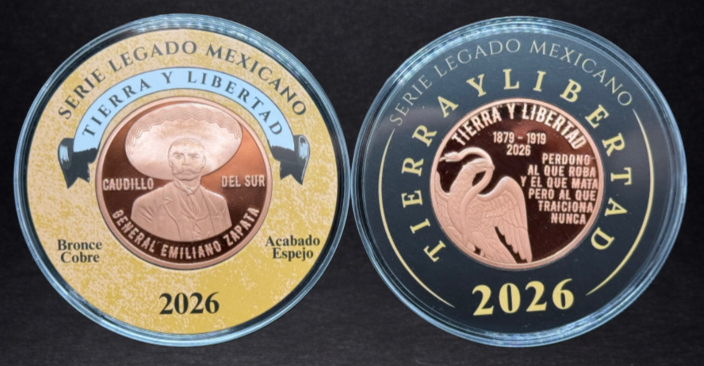 Emiliano Zapata 1 oz Copper Medal – Tierra y Libertad Series (Mexican Legacy)