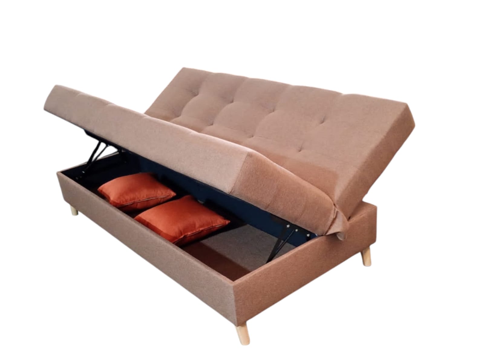 Sofá Cama Individual Japandi con baul interno