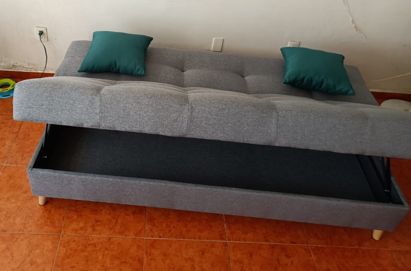 Sofá Cama Individual Japandi con baul interno