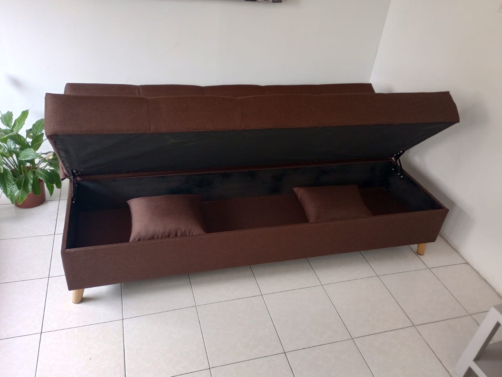 Sofá Cama Individual Japandi con baul interno