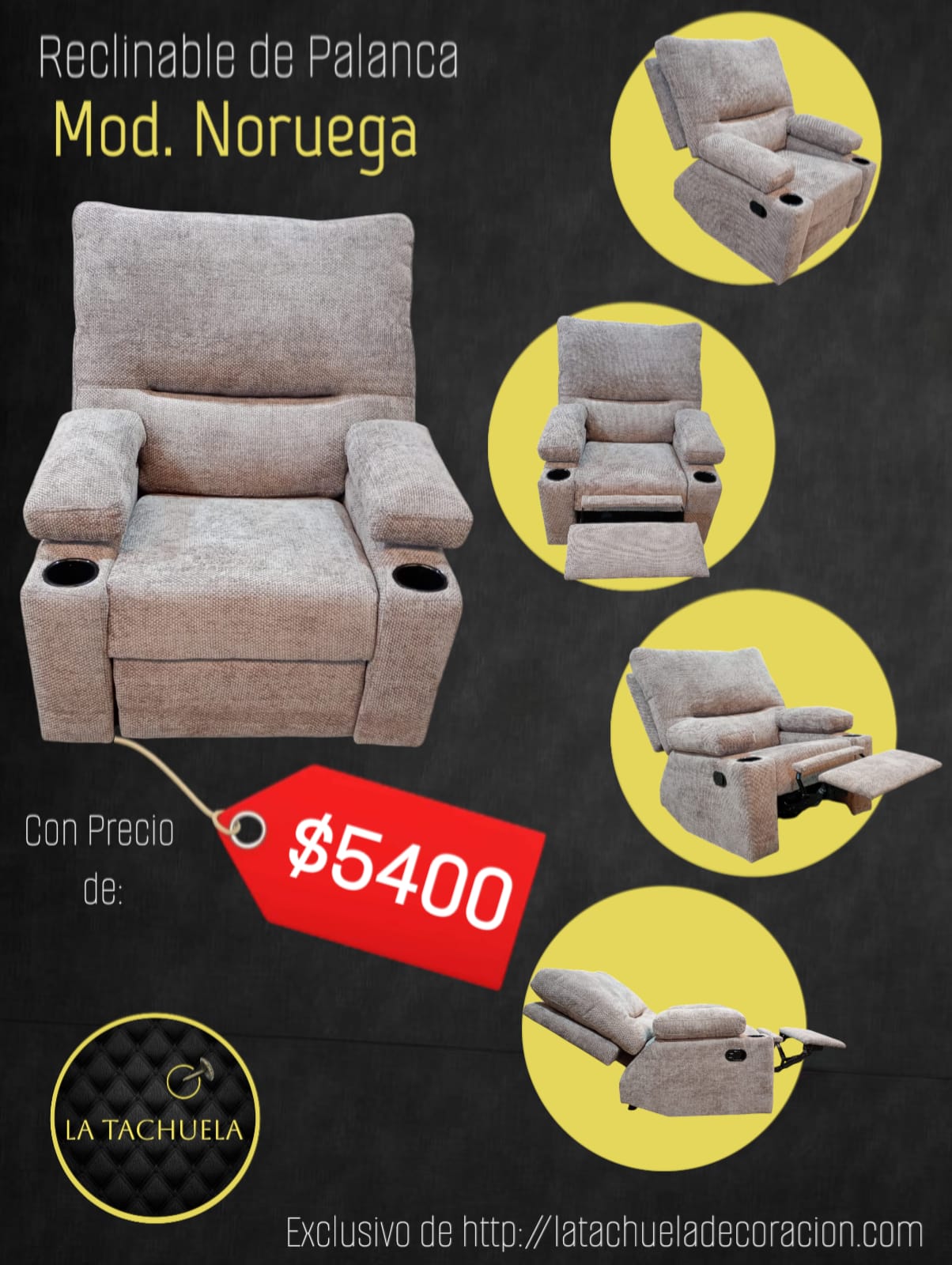 Reclinable de Palanca Modelo Noruega