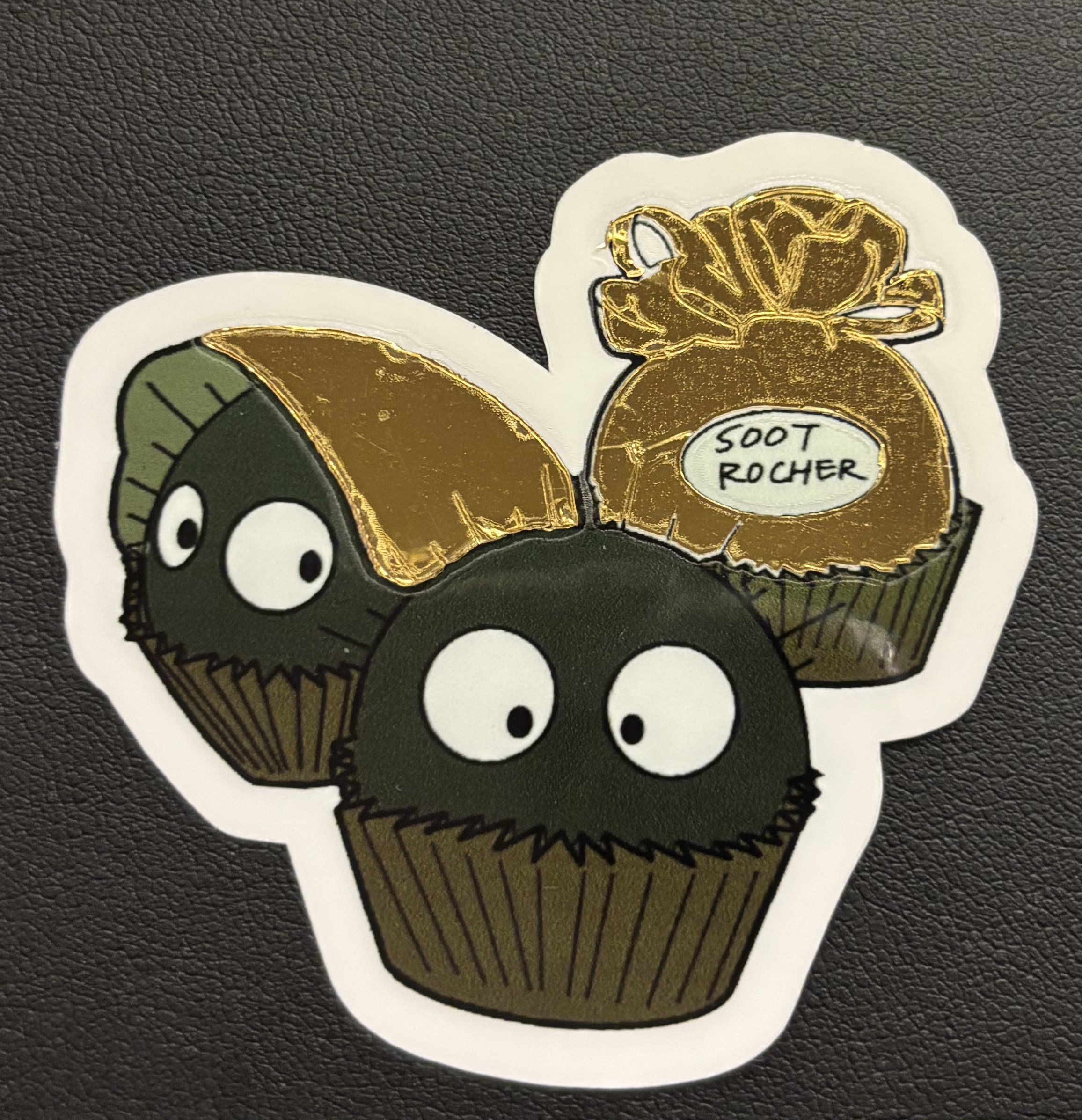 Gold Foil Soot Rocher Sticker