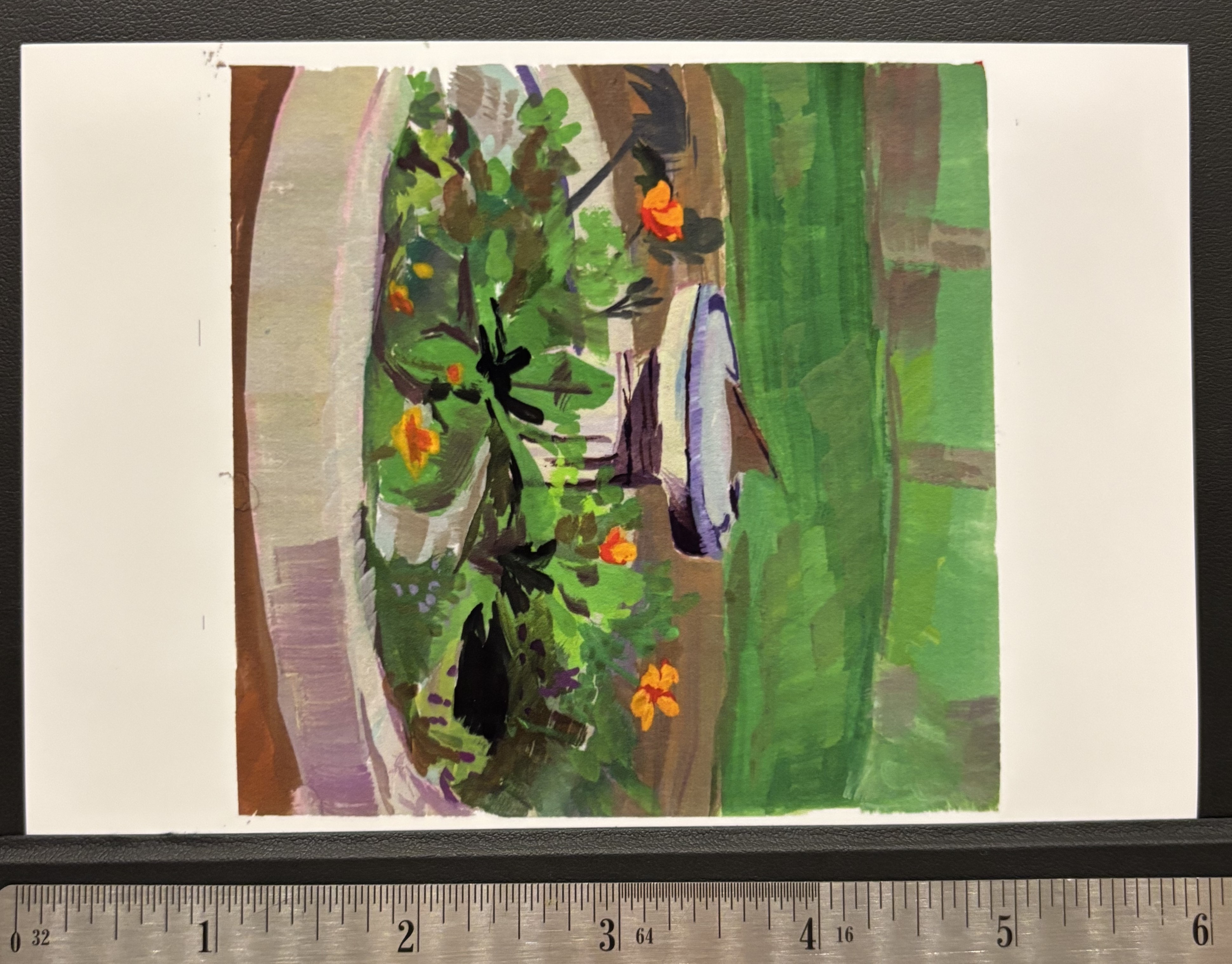 Hand-Painted Garden Scene -Print