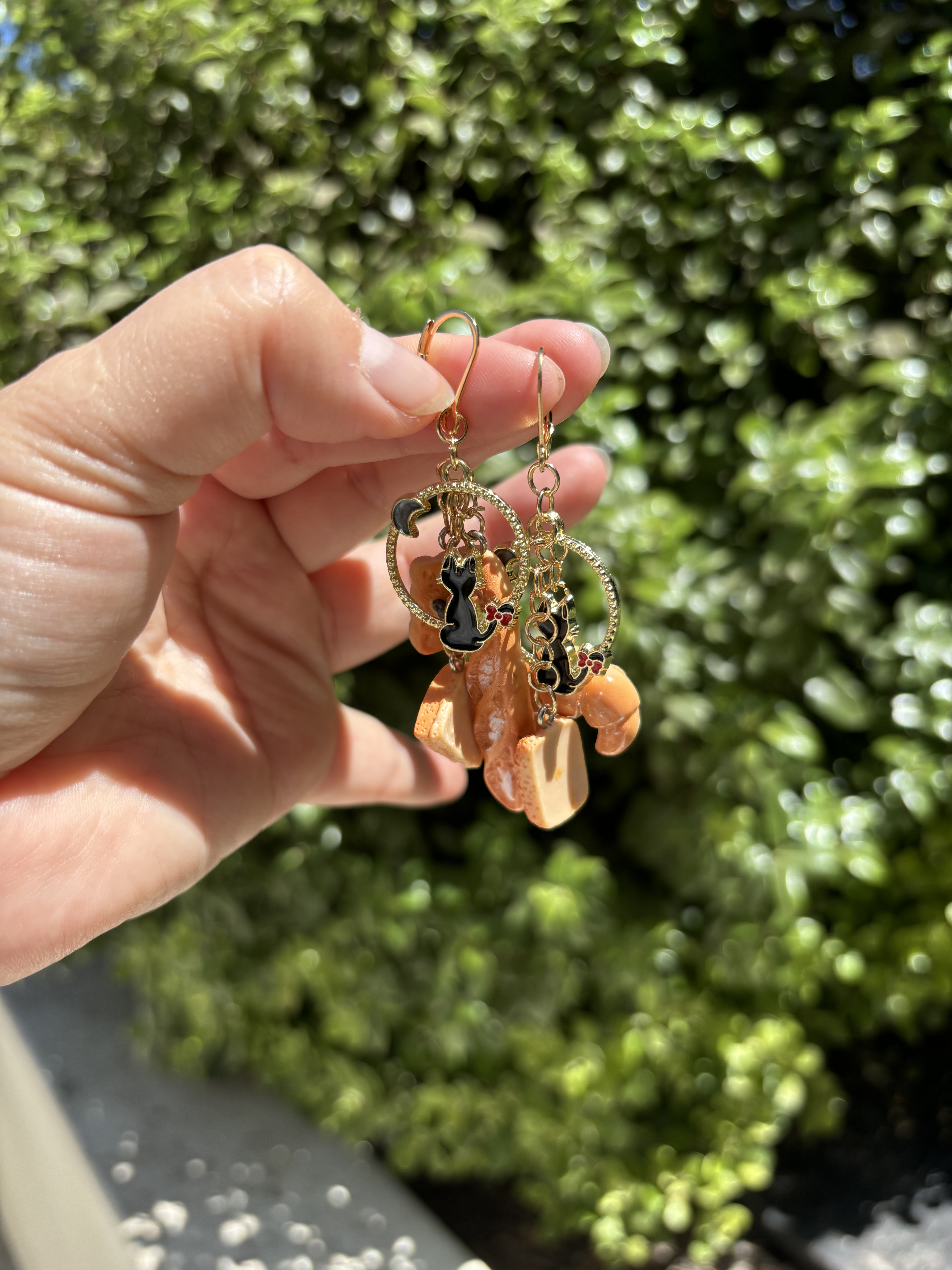 Bread Cat Handmade Dangle Earrings
