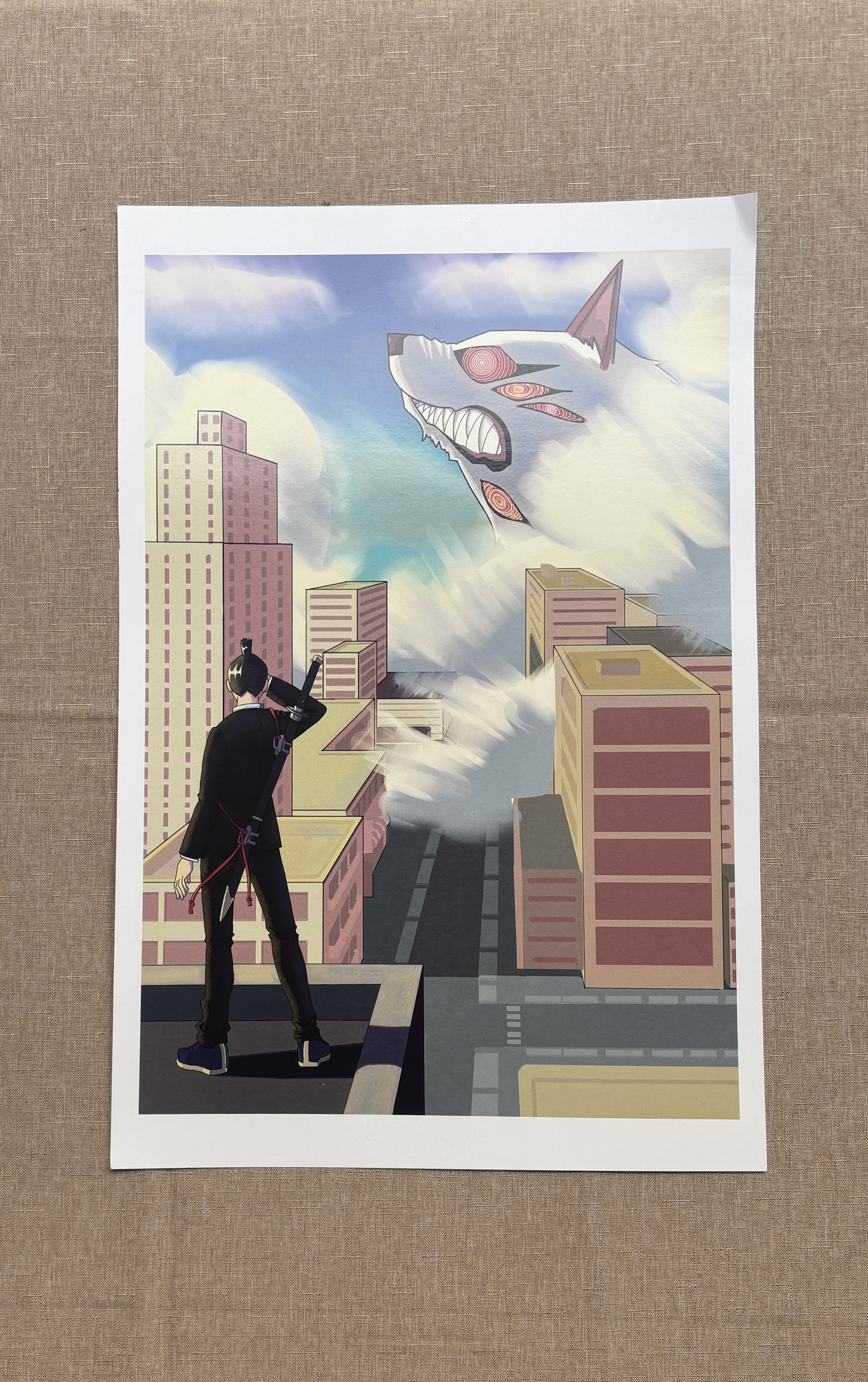 Giant Creature in the City Art Print