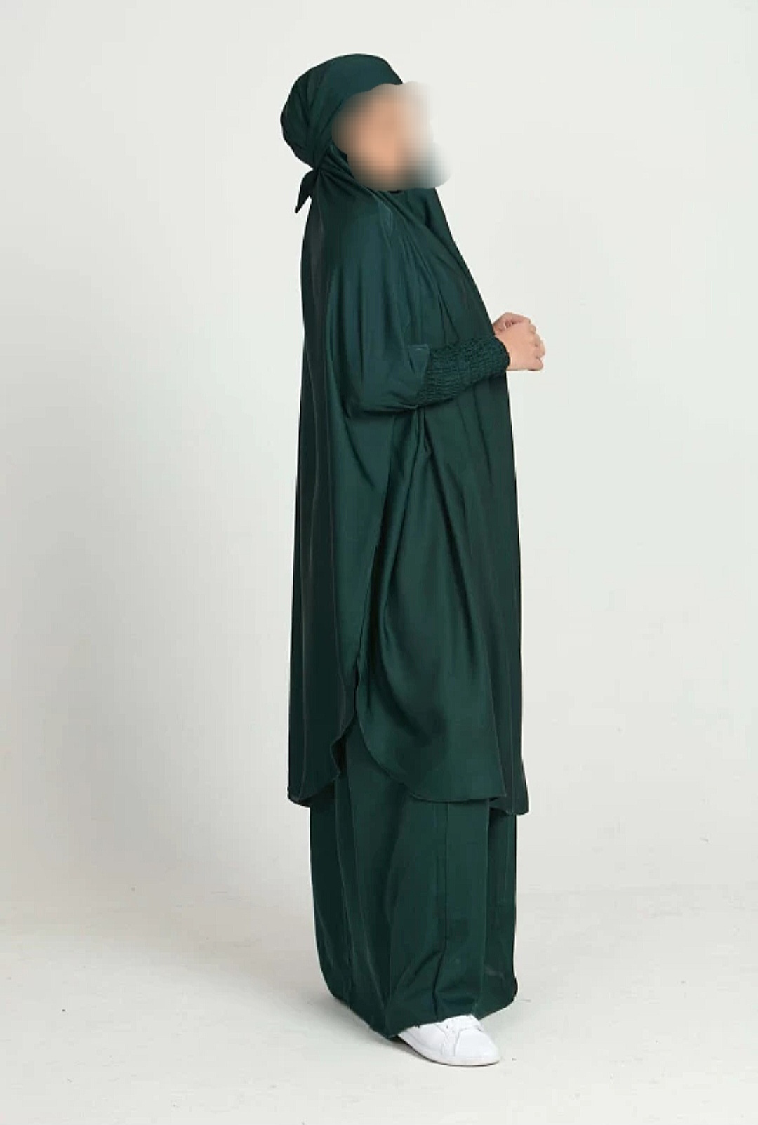Elegant Dark Green Abaya Set