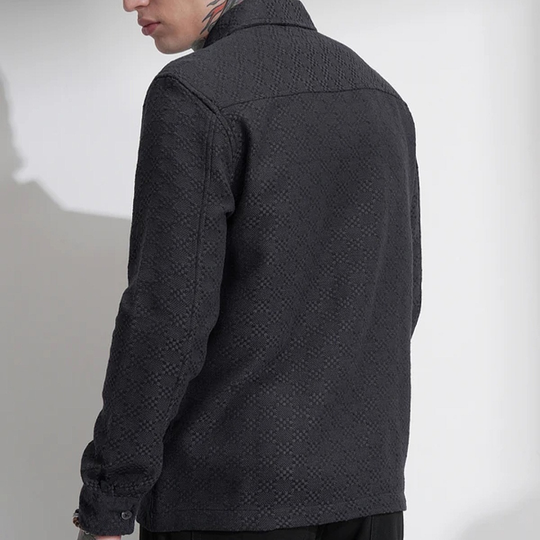 Men's Black Casual Shirt Winter.