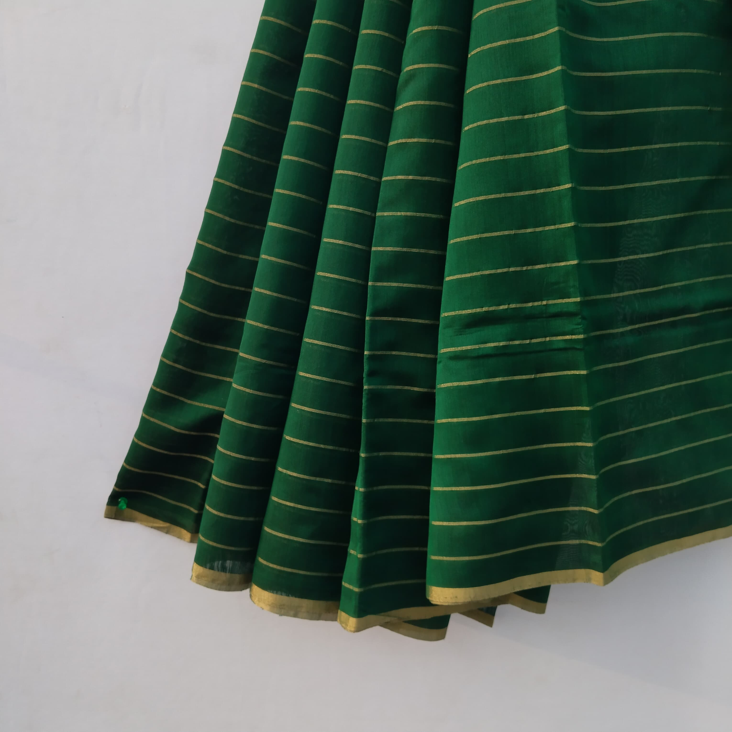 Handloom Chanderi Silk Saree ( Green )