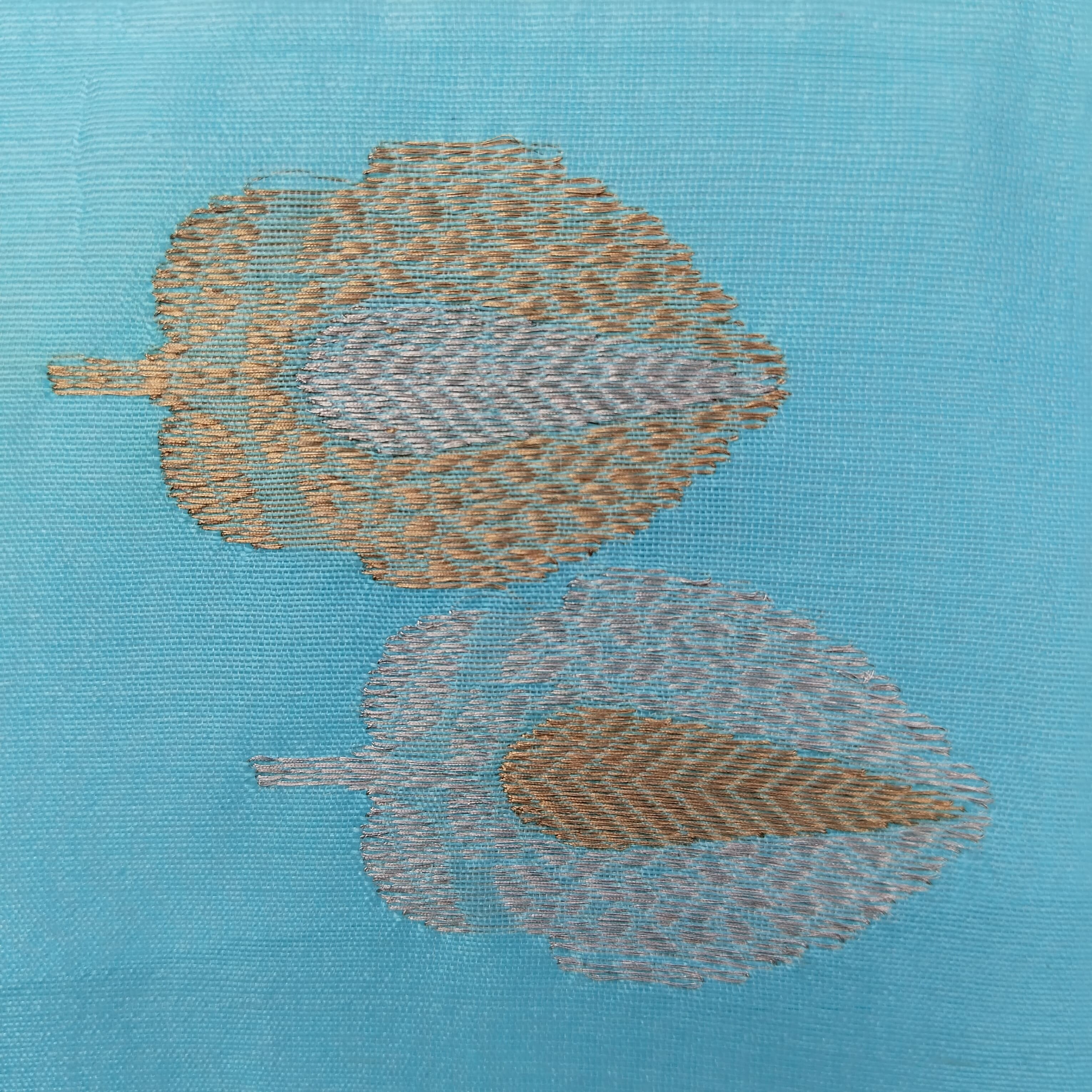 Handloom Chanderi Silk Saree ( sky Blue )