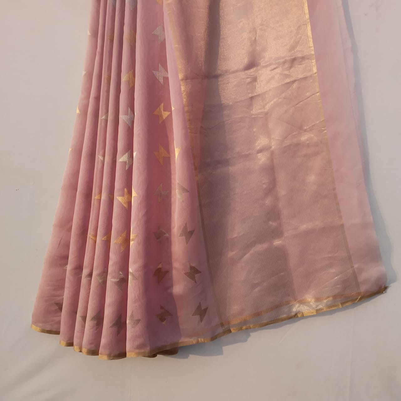 Chanderi Silk Saree ( Light Pink )