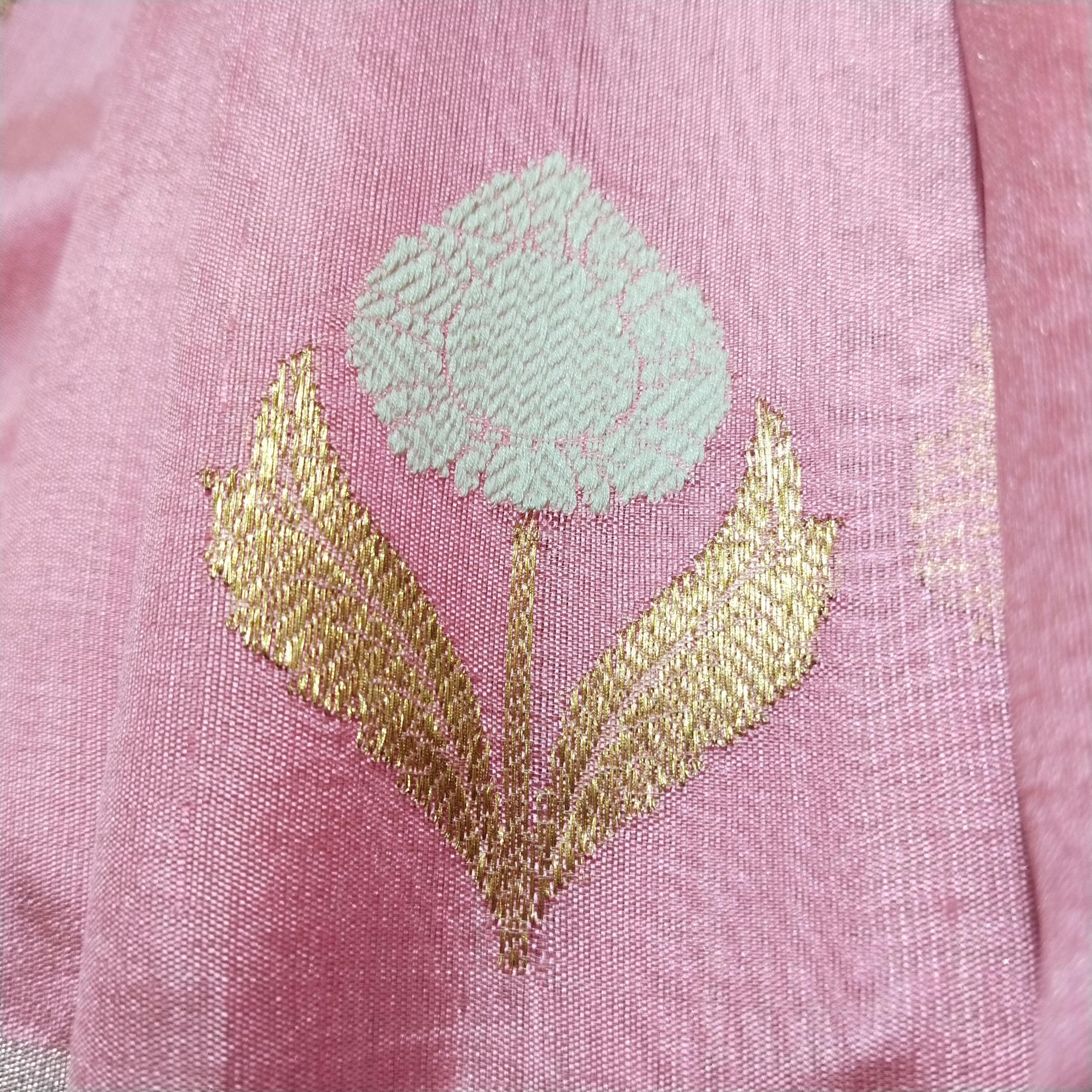 Chanderi Saree light pink 
