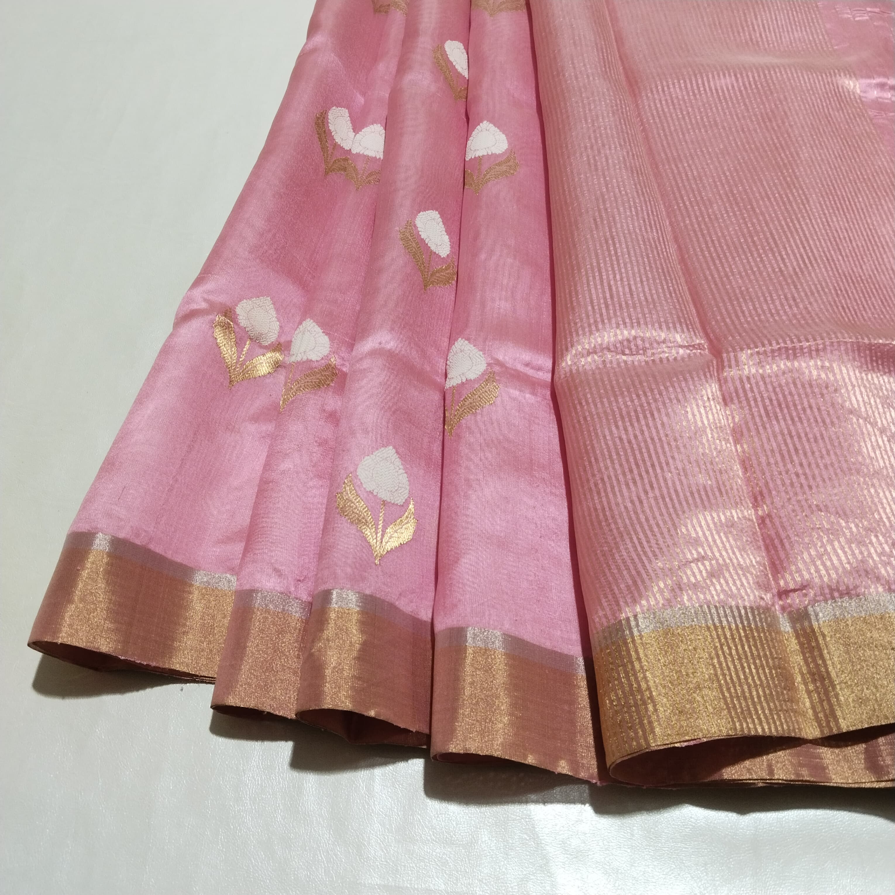 Chanderi Saree light pink 