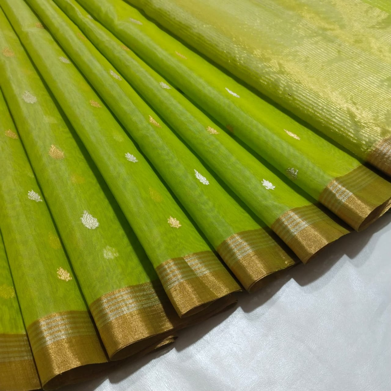 Lime Green  Traditional Chanderi saree